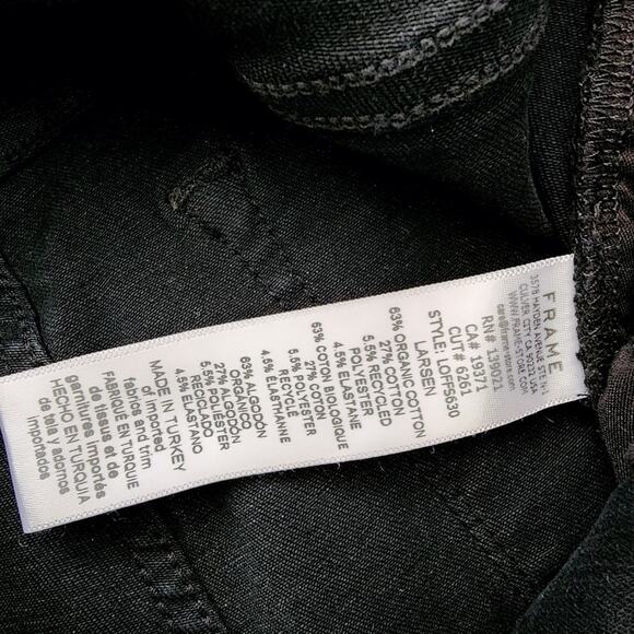 FRAME Le One Black Flare Split Hem High Waist Jeans Super Stretch NWT Size 2 - Picture 10 of 13
